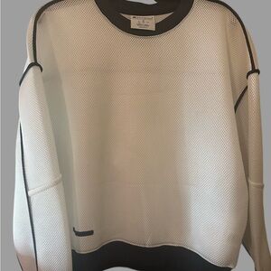 Champion White and Navy Mesh Sweater